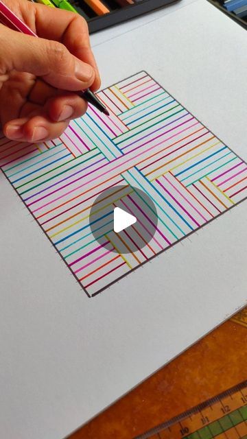 Mandalas, Zentangles, Doodles on Instagram: "Rainbow lines 😊, what do you guys think? Would you try?" Dotted Paper Drawing Ideas, Drawings On Lined Paper, Geometry Art Design, Colorful Mandala Design, Doodling Tutorial, Rainbow Drawing, Art Shed, Graph Paper Designs, Money Wallpaper Iphone