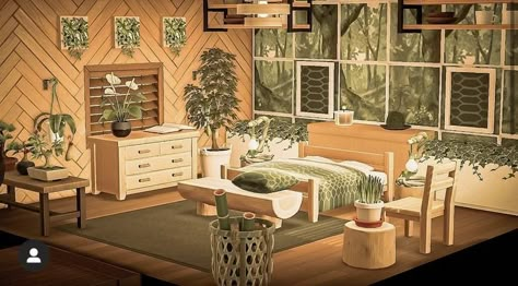 Acnh Small Living Room, Animal Crossing 4x4 Room, Acnh Bed Rooms Ideas, Animal Crossing Interior Design Bedroom, Acnh Feng Shui Room, Acnh Hhp Bedroom, Bedroom Acnh Ideas, Acnh Coco House Interior, Small Space Ideas Bedroom