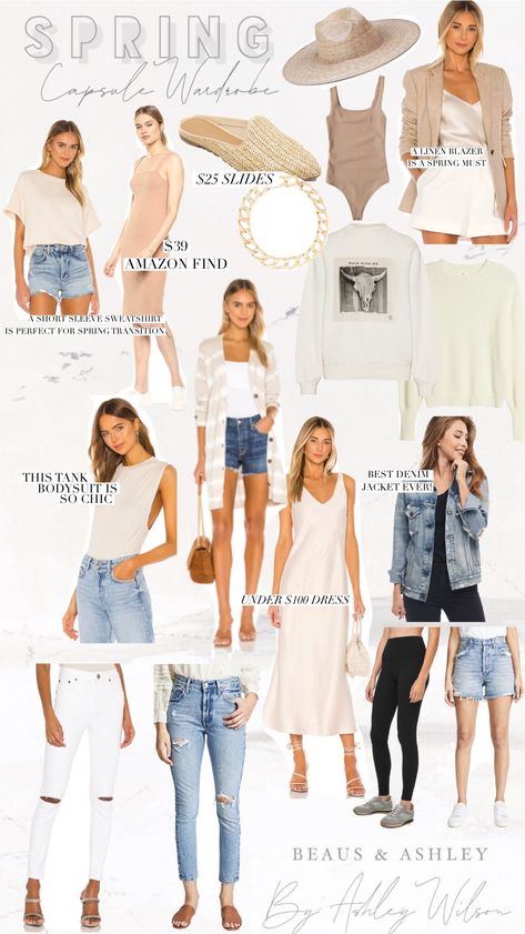 Neutral Staple Pieces, Spring Staple Pieces, Staple Clothing Pieces, Spend Less Money, Capsule Wardrobe Pieces, Spring Staples, College Outfit, Spring Capsule, Clothing Staples