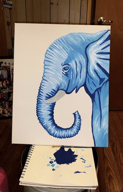 Elephant Painting Canvas, Painting Elephant, Animal Canvas Paintings, Christmas Paintings On Canvas, Posca Art, Canvas Painting Tutorials, Simple Canvas Paintings, Cute Canvas Paintings, Easy Canvas Art