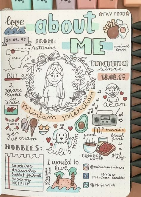 Cute Diary Ideas Writing, Birthday Bullet Journal, Journal Layouts, Travel Art Journal, Diy Travel Journal, Bullet Journal Mood Tracker Ideas, Diy Journal Books, Drawing Journal, Bullet Journal Mood