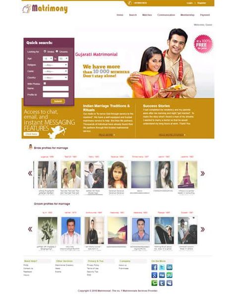 Online matrimony business is one of the booming businesses in the world. Our Advanced Matrimonial script consists of many attractive features which give a beautiful experience of arranged marriage. Our matrimonial Script is suitable for all religions and communities. This Open Source PHP Matrimonial Script is high secured, user-friendly, easy to use for the business solution. This Matrimonial Script is developed in PHP Language which controls the overall working of the wedding website. Booming Business, Stay Alone, Indian Marriage, Matrimonial Services, Traditional Marriage, Arranged Marriage, Instant Messaging, Source Code, Web Design Company