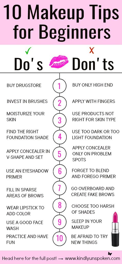 10 Makeup Tips for Beginners + Do's and Don'ts- These 10 Makeup Tips for Beginners will help newbies understand how to apply makeup, basic do’s and don’ts when wearing makeup, and how to feel more confident and beautiful when wearing makeup! #beginnermakeuptips #makeuptips #makeuptutorial How To Wear Makeup, Alat Makeup, Makeup Tip, How To Apply Concealer, Feel More Confident, Apply Makeup, Makeup Hacks, Foundation Shades, Makeup Tips For Beginners