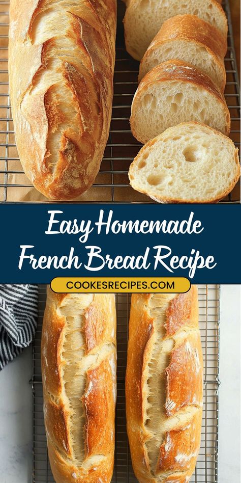 Quick French Bread Recipe, French Bread Bread Machine, Easy French Bread, Easy French Bread Recipe, Brioche Bread Recipe, Basic Bread Recipe, Crusty Bread Recipe, Beginners Bread Recipe, French Bread Loaf