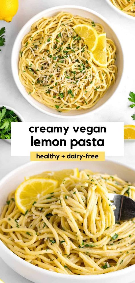 Lemon Pasta Recipes Vegan, Coconut Milk Pasta Sauce, Milk Pasta Sauce, Coconut Milk Pasta, Vegan Lemon Pasta, Pasta Sauce Dairy Free, Milk Pasta, Lemon Pasta Recipe, Pasta With Lemon Sauce