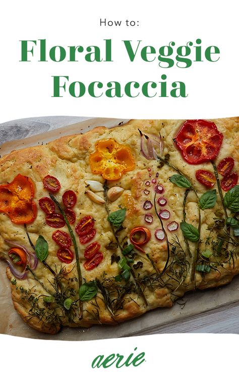 This season is inspired by all things garden party. That’s why we’ve created this floral veggie focaccia! It’s pretty, savory, and an absolute must have. Read on below to see how we made it and how you can, too! Fairy Garden Party Snacks, Garden Party Luncheon Ideas, Garden Themed Party Food, Floral Appetizers, Midsummer Garden Party, Vegetable Foccacia, Garden Theme Party Food, Summer Garden Party Food, Veggie Focaccia