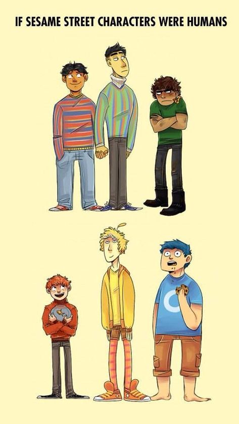 If Sesame Street characters were humans Elmo Sesame Street Fanart, Big Bird Fanart, Ernie X Bert, Bert X Ernie Fanart, Ernie And Burt, Bert X Ernie, Sesame Street Fanart, Bert And Ernie Fanart, Ernie Und Bert