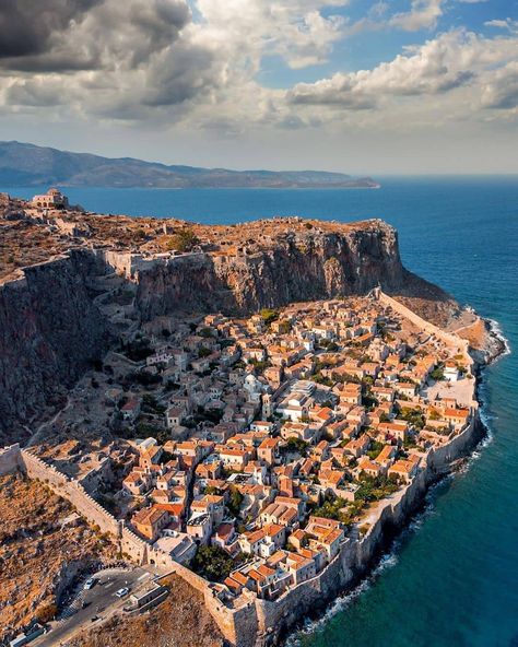 Monemvasia Greece, Peloponnese Greece, Greek Travel, Fantasy Places, Greece Travel, Beautiful Places To Visit, Greek Islands, Nature Travel, Wonderful Places