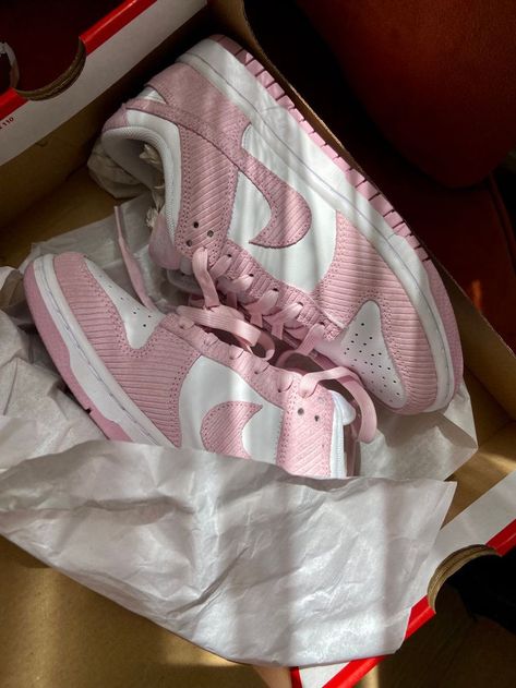 Pink Corduroy Dunks, Nike Low Dunks Outfit, Dunks Outfit, Wmns Air Jordan 1, Bday List, Clothes Board, Branded Shoes, History Project, Pretty Shoes Sneakers