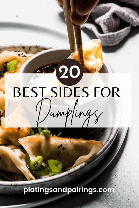 Wondering what to serve with dumplings and potstickers? Look no further! Here's a list of the 20+ BEST sides for dumplings! Sides For Dumplings, What To Serve With Potstickers, What To Eat With Dumplings, What To Serve With Dumplings, Dumpling Dishes, Dumpling Party, Wonton Dumplings, Beef Dumplings, Best Sides