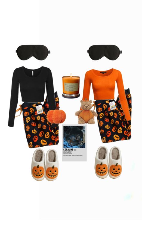 Pjs Halloween Sleepover, Bff Matching Outfits, Halloween Pjs, Classy Halloween Costumes, Preppy Fall Outfits, Halloween Matching, Matching Pjs, Halloween Pajamas, Preppy Fall