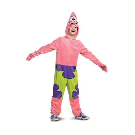 Are ya ready kids? Ready for this Patrick Classic Costume? Venture into the depths of Bikini Bottom and become the lovable pink starfish Patrick Star with this hooded jumpsuit that features his signature green and purple flower shorts and star fish hands! #halloweencostume #costume #costumeideas #halloweencostumeideas #kids #spongebob #spongebobsquarepants #spongebobmovie #spongebobcostume #patrick #patrickstar #patrickcostume Patrick Star Halloween Costume, Funny Movie Costumes, Patrick Star Costume, Star Halloween Costume, Patrick Costume, Season Costumes, Spongebob Costumes, Spongebob And Patrick Costumes, Nickelodeon Cartoon Characters