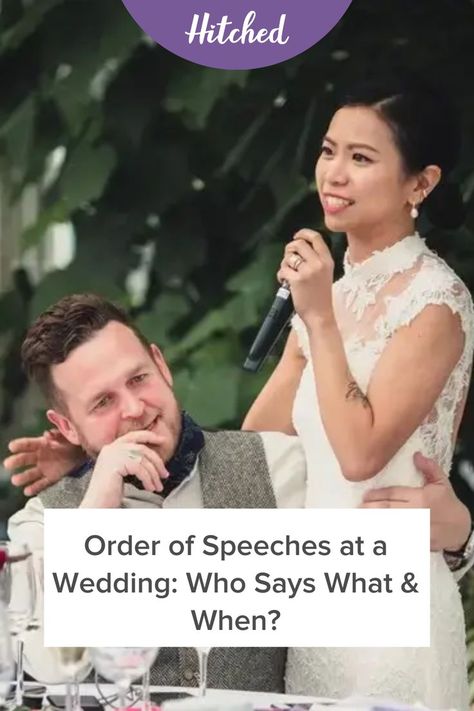 The wedding speeches are usually given at a couples’ wedding reception, either before or after the meal - getting the order of speeches at a wedding right is important for smooth running of the day. 

We spoke to Marc Blakewill from All Write on the Night who gave us a breakdown of when each speech should traditionally be, what it should include and the best time to have your speeches during the reception. Order Of Speeches At Wedding Reception, Wedding Speech Order Receptions, Wedding Day Speeches, Order Of Wedding Speeches, Order Of Speeches At Wedding, Who Speaks At Wedding Reception, Who Gives Speeches At Wedding, Wedding Speeches From Parents Of Bride, Wedding Speeches Order