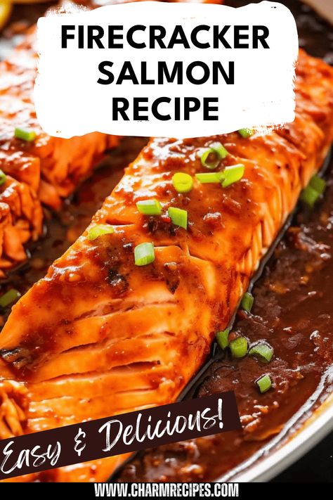 Get ready to excite your palate with our Firecracker Salmon! This easy recipe features the decadent flavor of fresh salmon paired with a spicy marinade that brings heat and zest to your dinner menu. Perfect for those seeking a quick weeknight meal or an impressive dish for entertaining guests, this recipe combines nutritious ingredients that promote healthy living. Follow our step-by-step guide for a smoky-infused salmon that’s bursting with flavor. A must-try for seafood enthusiasts! Marinade For Salmon Easy, Spicy Salmon Recipes, Firecracker Salmon Recipes, Salmon Marinade Recipes, Firecracker Salmon, Salmon Fillet Recipes, Creamy Garlic Pasta, Salmon Marinade, Homemade Sauce Recipes