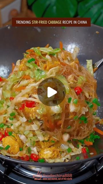 Wayne Shen on Instagram: "Easy & quick stir-fried cabbage with egg and glass noodles recipe in China. Do you want to try? #easyrecipes #cooking #chinesefood #cabbage #comfortfood #vegetable" Stir Fried Cabbage Recipes, Glass Noodles Recipe, Fried Cabbage Recipes, Cabbage And Noodles, Healthy Healing, Cabbage Stir Fry, Stir Fry Noodles, Fried Cabbage, Glass Noodles