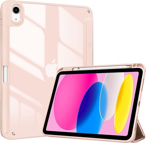 ProCase iPad 10th Generation Case with Pencil Holder 2022 iPad 10 Case, iPad Cover 10th Generation iPad Case 10.9 inch, Clear Transparent Back iPad 10 Gen Case for iPad A2696 A2757 A2777 -Rosegold Ipad 10th Generation Case, School Necessities, Folio Books, Ipad 10th Generation, Sense Of Touch, Clear Back, Keyboard Case, Case Ipad, Smart Case