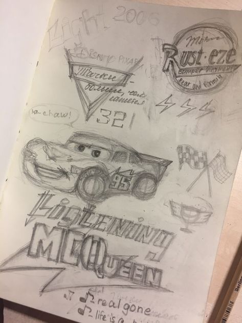 Cars Doodle Art, Cars Lightning Mcqueen Drawing, Disney Cars Art, Lightning Mcqueen Sketch, Cars Drawing Disney, Drawing Cars Sketches, Disney Cars Drawing, Lighting Mcqueen Drawing, Cars Movie Drawing