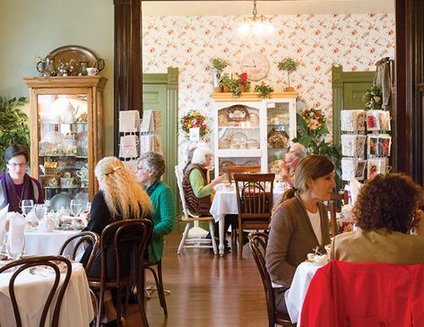 TeaTime 15: Notable Tearooms - TeaTime Magazine Tea Room Exterior, Tea Room Business Ideas, Tearooms Interior, Cozy Tea Room, Tea Room Aesthetic, Claridges Afternoon Tea, Tearoom Ideas, Tea Nook, Tea Room Interior