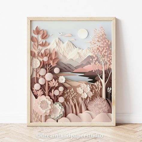 Blush Pink Mountains Nursery Decor Wildflowers Neutral - Etsy France Nordic Color Palette, Mountains Nursery, Blush Nursery, Palette Wall, Nordic Color, Woodland Animal Art, Mountain Nursery, Natural Nursery, Pink Mountains