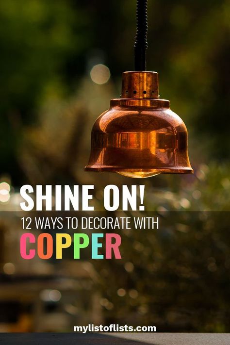 Shine On! 12 Ways to Decorate With Copper Copper Decor Accents, Copper Pillow, Copper Chair, List Of Lists, Copper Bedroom, High Blood Sugar Symptoms, Copper Wallpaper, Copper Still, Copper Accessories