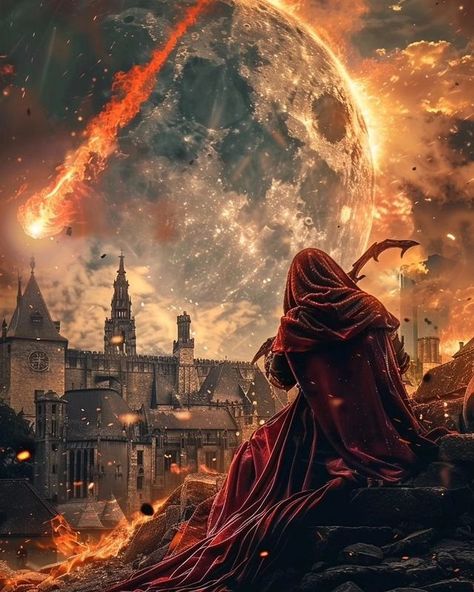 The world is on fire Sorcerer Wallpaper, Knight Fantasy, Wallpaper Fantasy, Fantasy Wallpaper, World On Fire, Muslimah Aesthetic, Fantasy Story, Monster Hunter, Dark Souls