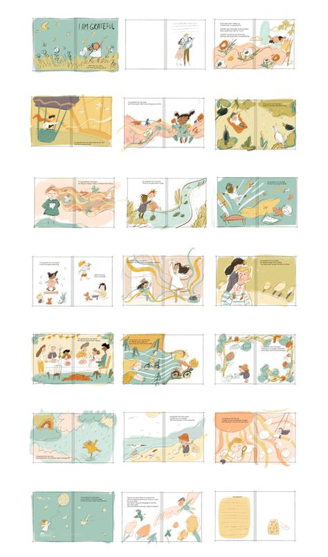 Story Illustration Ideas Picture Books, Picture Book Template, Board Book Illustration, Childbook Illustrations Simple, Cover Book Cute, Storybook Layout Design, Childern Illustrator Books, Illustration Book Layout Design, Story Book Illustrations Ideas