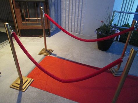 We recently put on a red carpet event, and instead of buying or renting those fancy stanchions and ropes, we decided to make our own. The poles are made out of PVC pipe with 3 layered wood bases an… Diy Red Carpet, Red Carpet Ropes, Red Carpet Theme, How To Make Red, Red Carpet Party, Red Carpet Runner, Carpet Decor, Carpet Trends, Hollywood Party