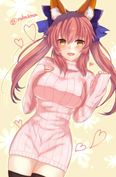 Fate - Tamamo no Mae art by 単味 (Pixiv) Fate Tamamo No Mae, Tamamo No Mae Fate, Fate Tamamo, Chibi Clothes, Tamamo No Mae, Wallpapered Entry, Fate Extra, Fox Girl, Anime Pins