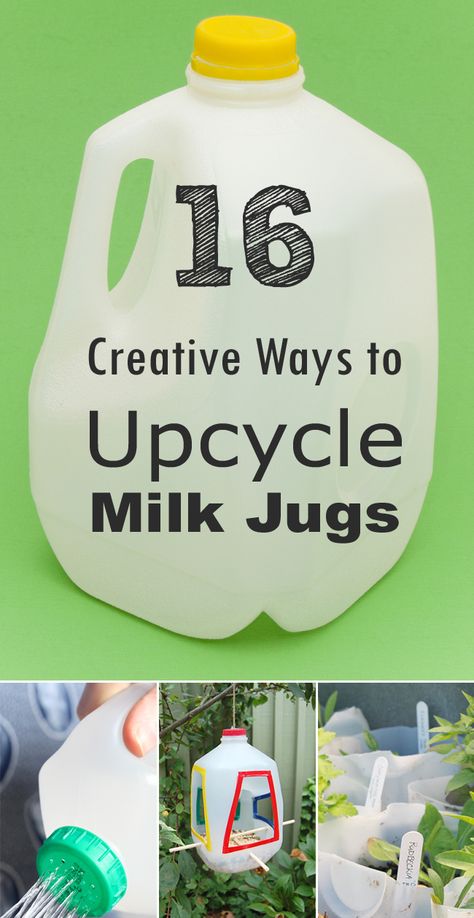 16 Creative Ways to Reuse and Upcycle Milk Jugs • milk jug DIY projects • milk jug crafts Milk Jugs Diy, Milk Jug Crafts, Old Milk Jugs, Recycling Projects, Diy Recycled Projects, Desk Diy, Milk Jugs, Diy Upcycling, Plastic Bottle Crafts