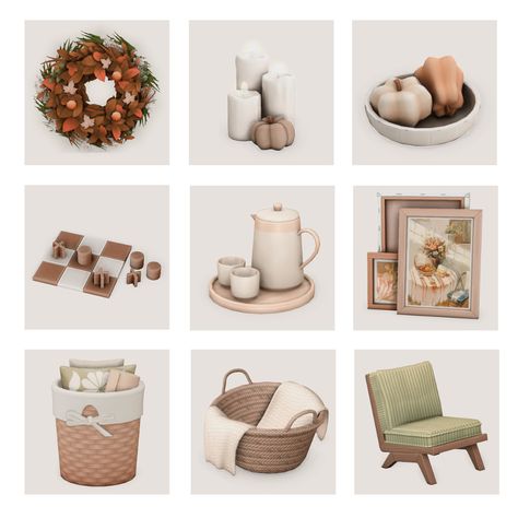 autumn essentials 🍂☕️🪵 01. 02.* 03.* 04. 05. 06. 07. 08. 09. cc marked with an * is currently on early access! thank you wonderful cc creators! @thecluttercat @joyceisfox @plushpixelssims Sims 4 Cc Furniture Autumn, Sims 4 Cc Thanksgiving Decor, Sims 4 Fall Decor Cc, Sims 4 Autumn House, Sims 4 Cc Holiday, Ts4 Cc Clutter, Sims 4 Autumn Cc, Sims Cc Clutter, Sims 4 Fall Cc