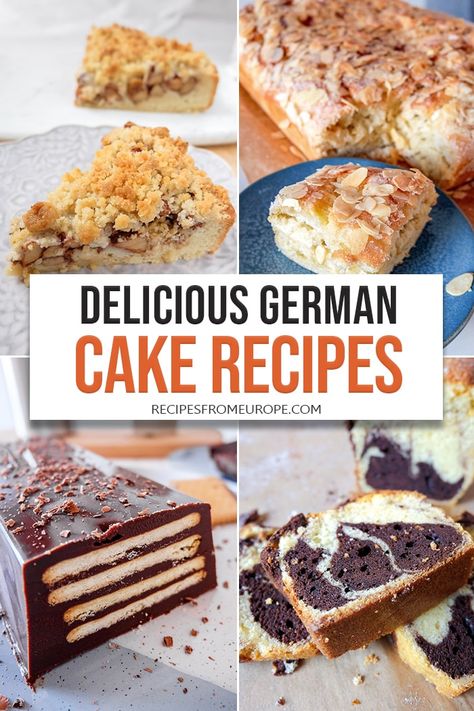 Searching for great German cake recipes? From sweet German Apple Cake to rich and chocolaty Kalter Hund, check out these authentic recipes! #cakerecipes #germanrecipes German Cake Recipes, German Cakes Recipes, Moist Lemon Cake Recipe, Chocolate Zucchini Cake Recipe, Best German Food, German Pastries, Easy German Recipes, German Apple Cake, German Food Authentic