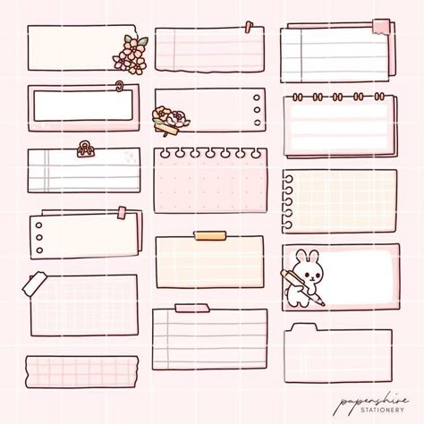 Journaling Kawaii, Note Design Ideas, Cute Small Stickers, Note Paper Cute, Good Notes Stickers, To Do Stickers, خريطة ذهنية, Small Planner, Kawaii Planner