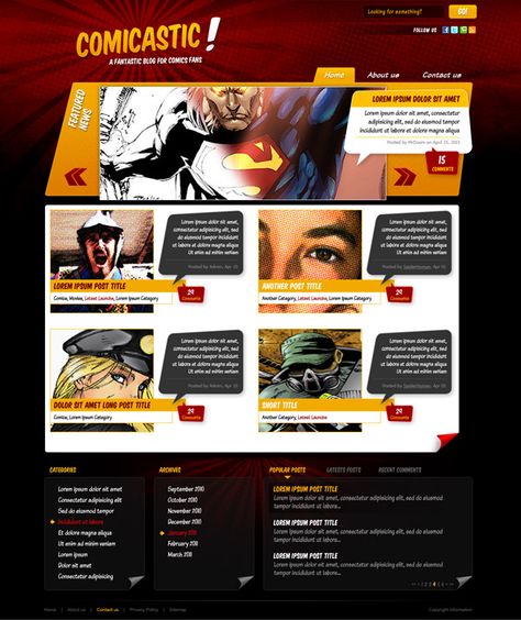 Create a Comic Book Themed Web Design, Photoshop to HTML + CSS (Part 2) - Tuts+ Code Tutorial Bar Website Design, Comic Website, Bar Website, Digital Painting Tutorial, Photoshop Web Design, Book Website, Full Sail University, Website Tutorial, Create A Comic