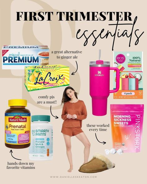 Revealing my pregnancy essentials for each trimester! I’m a busy mama carrying baby number 5 and these are my must-haves. First Trimester Must Haves Products, Pregnancy Essentials First Trimester, Pregnancy First Trimester Tips, First Trimester Essentials, Pregnancy Must Haves First Trimester, Vitamins For Pregnancy, Pregnancy Self Care, First Trimester Must Haves, 1st Trimester Pregnancy