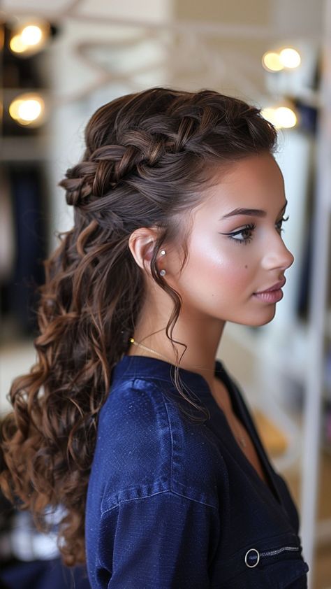 9000+ hair styles, long hair styles, hair color, Trendy and Unique Hairstyle --- Wedding Hair, Girl Hair Woman Trendy Prom Hair, Matric Dance Hairstyles, Elegant Curly Hair, Prom Hair Styles, Hair Styles Long Hair, Elegant Crown, Loose French Braids, Braided Crown Hairstyles, Hairstyle Wedding