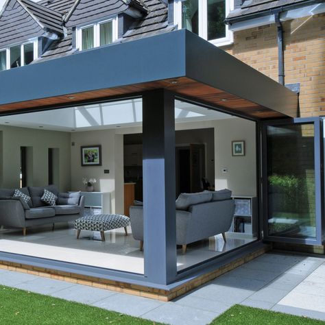 Orangery Extension Kitchen, Small House Extensions, Modern Conservatory, Orangery Extension, Flat Roof Extension, Garden Room Extensions, House Extension Plans, Room Extensions, Roof Extension