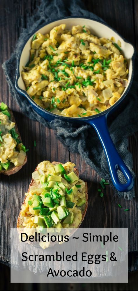 Eggs and Avocados Breakfast Recipe - This is an easy keto breakfast recipe. Eggs, butter, avocado? You'll be full for hours! Scrambled eggs and avocado is one of my favorite healthy breakfast recipes. #ketorecipes #ketobreakfast #avocadorecipes #scrambledeggs #eggrecipes #healthybreakfast #easybreakfast Simple Scrambled Eggs, Eggs With Avocado, Soft Tacos Recipes, Eggs And Avocado, Easy Keto Breakfast, Avocado Recipes Breakfast, Avocado Recipe, Healthy Egg Breakfast, Mushroom Soup Recipes