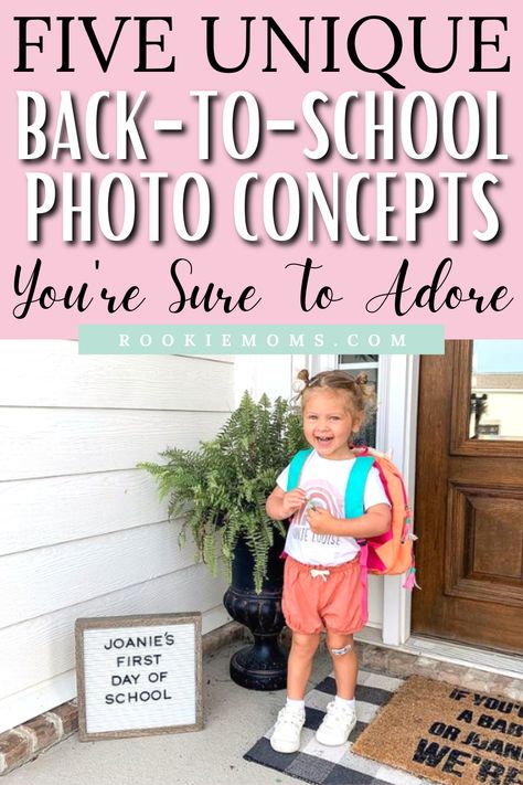 Make the first day of school memorable with these 5 unique photo ideas! #firstdayphotoideas 1st Day Of School Photo Ideas, First Day Picture Ideas, Prek First Day Of School Picture Ideas, 1st Day Kindergarten Picture Ideas, 1st Day Of Preschool, First Day Of School Outfit Preschool, First Day Preschool Pictures, First Day Of School Celebration, First Day Of Tk Photo Ideas