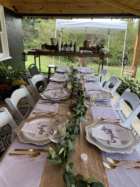 Grad Party Food Set Up, Homecoming Dinner Table Decorations, Hoco Dinner At Home, Prom Dinner At Home Ideas Table Settings, Homecoming Dinner At Home, Wine Stomping, Prom Dinner At Home Ideas, Homecoming Dance Ideas, Hoco Dinner