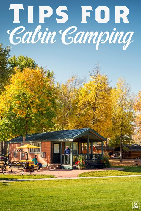 Tips for Cabin Camping from KOA Camping Checklist Family, Camping Bedarf, Camping Resort, Camping List, Camping Places, Camping Guide, Camping Tools, Cabin Camping, Camping Checklist