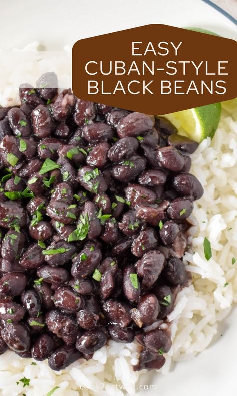 Black Bean And Plantain, Quick Cuban Black Beans, Cajun Black Beans, Canned Black Bean Recipes Cuban, Cuban Black Beans From Can, Easy Canned Black Beans, Carribean Black Beans, Paleo Black Bean Recipes, Cuban Style Black Beans And Rice