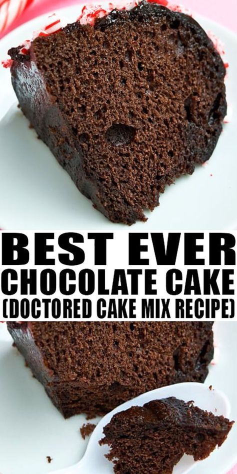 Make Box Cake Taste Homemade, Make Box Cake Better, Box Cake Better, Cake Mix Better, Best Ever Chocolate Cake, Doctored Cake Mix Recipes, Chocolate Box Cake, Chocolate Cake Mix Recipes, Box Cake Recipes