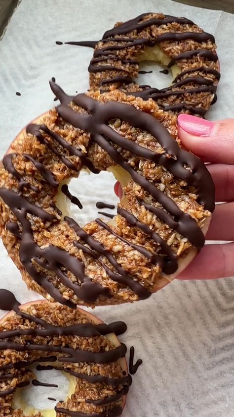 Apple Samoas | Eating Bird Food - Eating Bird Food Samoa Apple Slices, Apple Samoas Slices, Apple Samoas, Heathy Snack, Eating Bird Food, Apple Slice, Breakfast Cookies Healthy, Integrative Nutrition, Food Mood