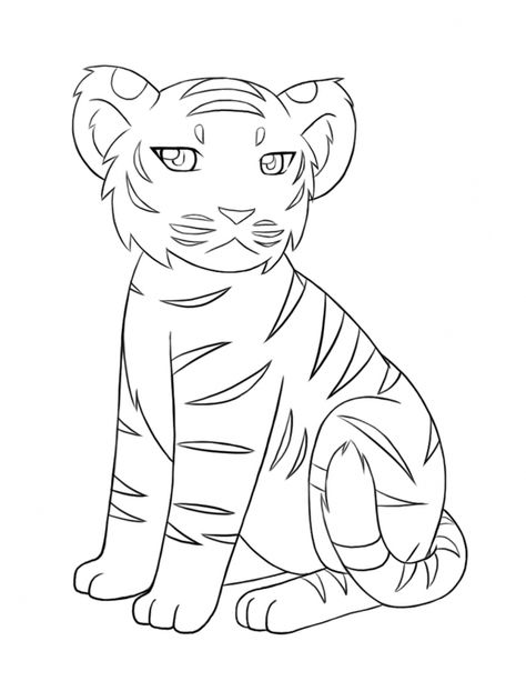 Baby Tiger Coloring Pages Tiger Outline, Tiger Coloring Pages, Tiger Coloring, Tiger Sketch, Penguin Coloring Pages, Tiger Drawing, Free Coloring Pages For Kids, Tiger Pictures, Drawing Eye