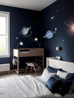 Space Themed Apartment, Space Themed Bedroom Adult, Astronomy Room Aesthetic, Science Bedroom, Boys Space Bedroom, Sims 4 Apartment, Alien Stuff, Lovegood Aesthetic, Luna Lovegood Aesthetic