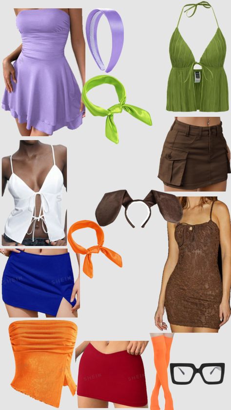 halloween - mystery gang Hot Scooby Doo Costumes, Halloween Costumes Scooby Doo Gang, Mystery Gang Halloween Costume, Scooby Doo Spooky Island Outfits, Mystery Inc Costumes, Mystery Gang Costumes, Shaggy Scooby Doo Costume, Scooby Doo Outfits, Scooby Costume