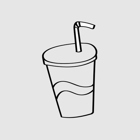 Soda Cup Drawing, Soda Can Tattoo, Soda Tattoo, Soda Drawing, Soda Cartoon, Cup Doodle, Cute Small Drawings, Cup Tattoo, Soda Cup