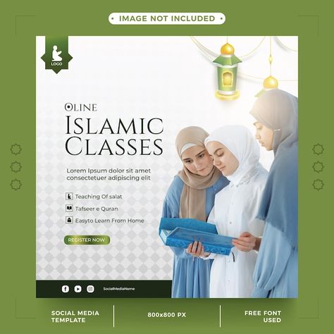 Islamic Posts For Instagram, Islamic Social Media Design, School Advertising, Admissions Poster, Islamic Poster, Social Media Post Template, Islamic Post, Mosque Architecture, Online Quran