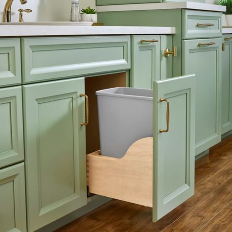 Rev-A-Shelf 4WCSC Wood Bottom Mount Waste Containers Rev A Shelf, Waste Container, Under Sink, Kitchen Cabinet, Trash Can, Wood