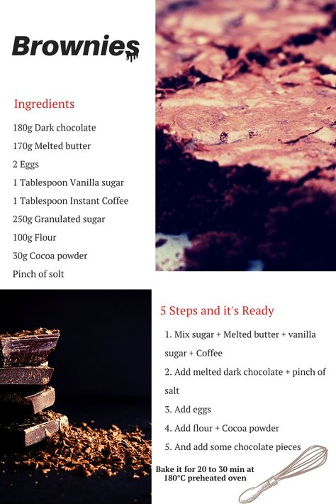 Easy quick brownies #brownies#chocolate#food#recipe#brown#baking# Quick Brownies, Brownies Chocolate, Recipe Drawing, Chocolate Food, Brownie Ingredients, Sweet Dishes Recipes, Brownies Recipe Easy, Brownies Recipe, Brownie Recipe